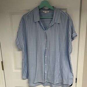 beachlunchlounge Sky Blue and White Striped Shirt